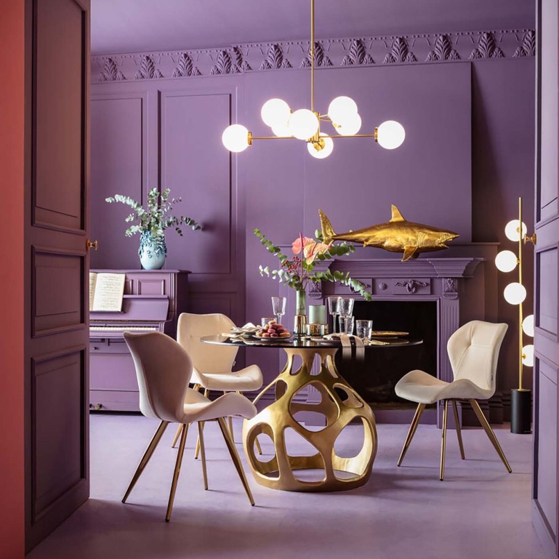 Golden design table - Volcano - Kare Design
