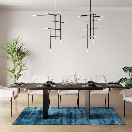 Uitschuifbare eettafel Novel 180x90cm zwart Kare Design