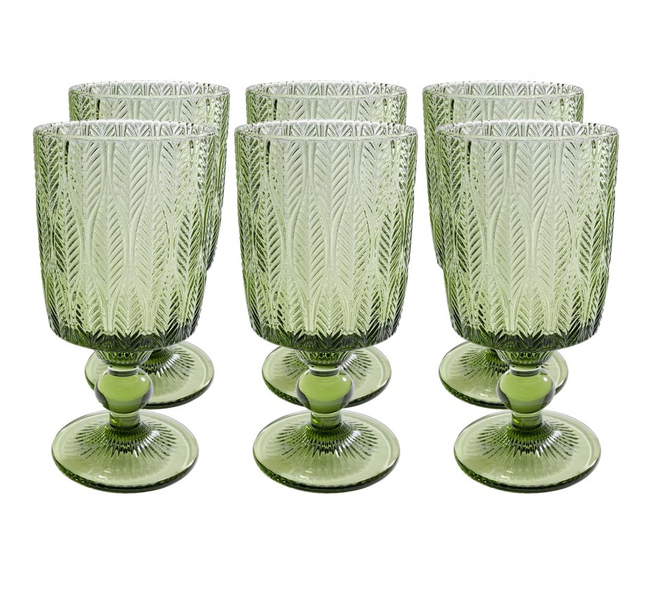 Wijnglazen Fogli groen (6/Set) Kare Design