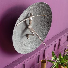 Zilveren wanddecoratie, langwerpig figuur - Umano - Kare Design