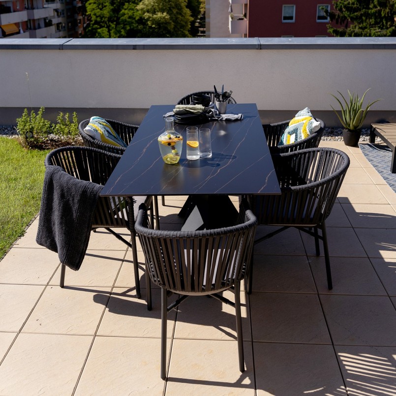Black sandstone garden table - Gloria - Kare Design