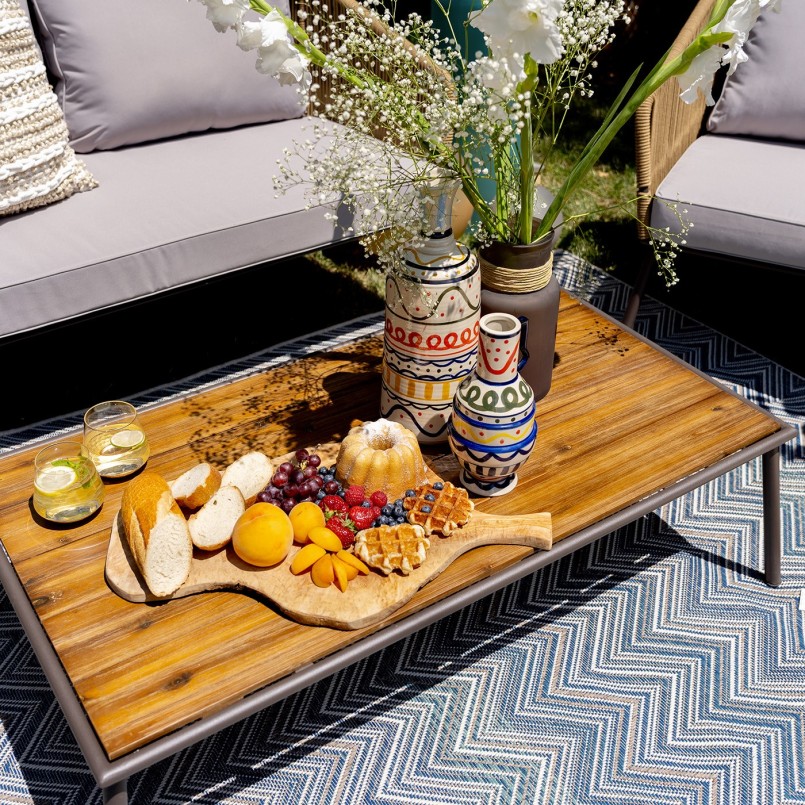 Salon de jardin marron et gris - Elba - Kare Design