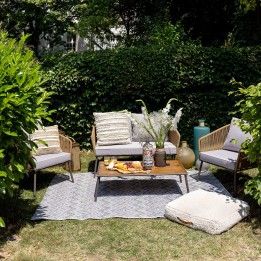 Salon de jardin marron et gris - Elba - Kare Design