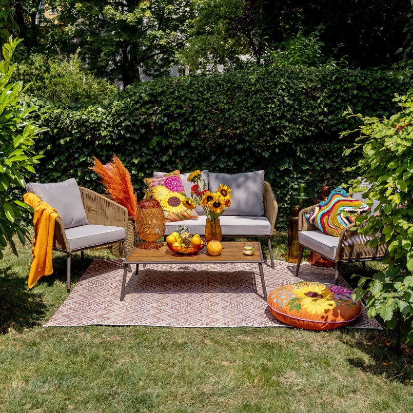 Salon de jardin marron et gris - Elba - Kare Design