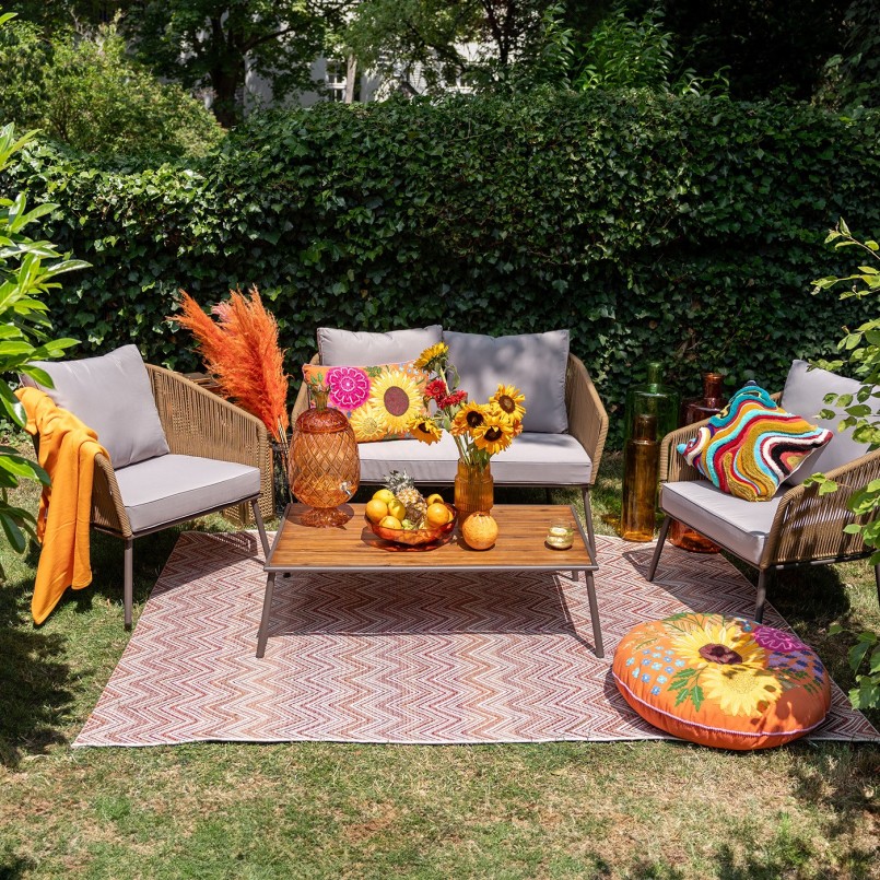 Bruin en grijs tuinmeubel set - Elba - Kare Design