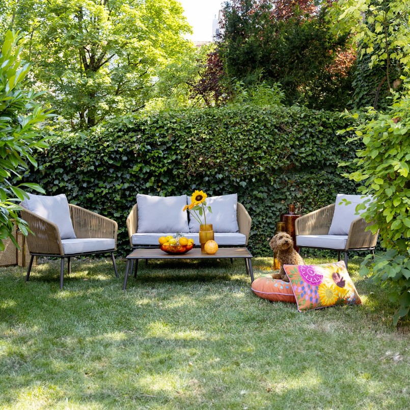 Bruin en grijs tuinmeubel set - Elba - Kare Design