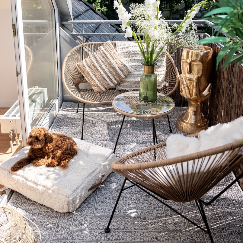 Bruin en zwart tuinbankje - Acapulco - Kare Design