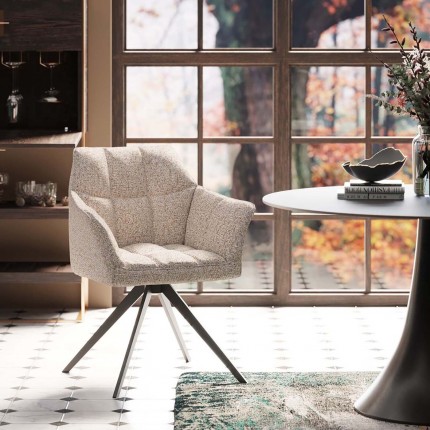 Draaistoel met armleuningen Thinktank creme Kare Design