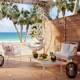 White steel armchair - Ibiza - Kare Design