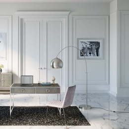 Lampadaire arc en acier gris métallique - Lounge - Kare Design