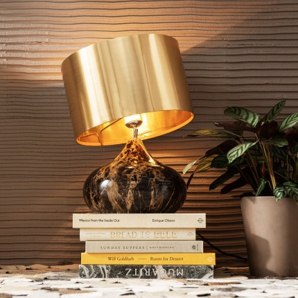 Tafellamp Mamo Deluxe bruin en goud Kare Design