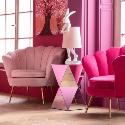 Lampe Animal Lapin 68cm blanche et rose Kare Design