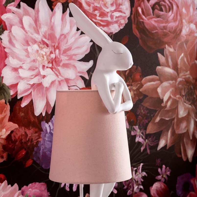 White and pink rabbit table lamp - Animal - Kare Design