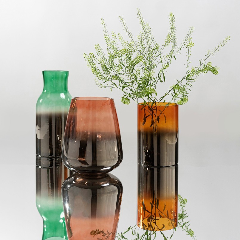 Glow oranje glazen vaas - Kare Design