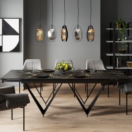 Black stoneware extensible table - Sandra - Kare Design