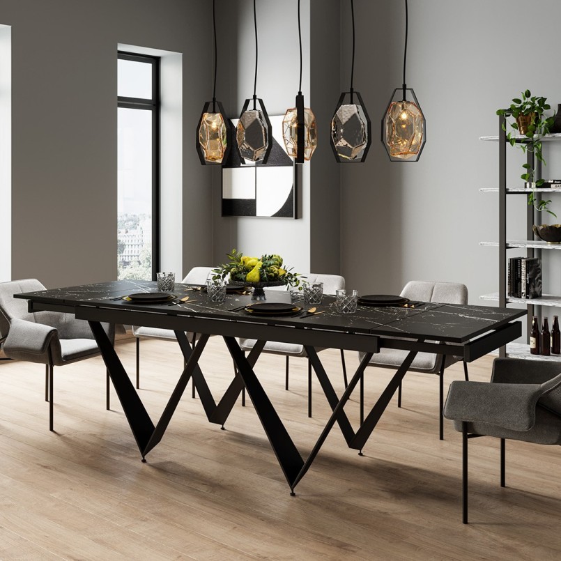 Chaise avec accoudoirs en tissu tressé gris - Bess - Kare Design