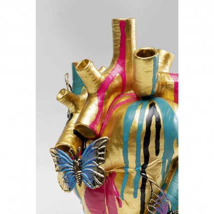 Vase gold heart butterflies 25cm Kare Design