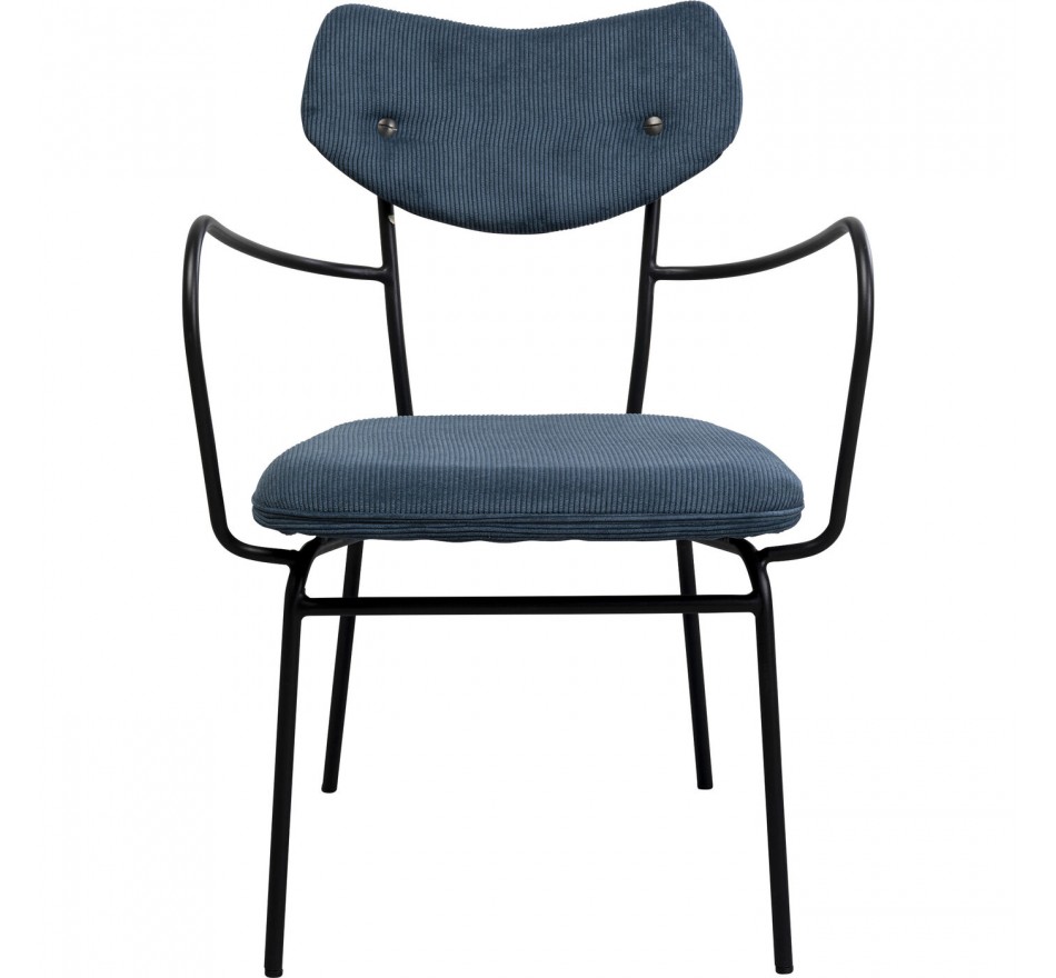 Stoel met armleuningen Viola blauw Kare Design