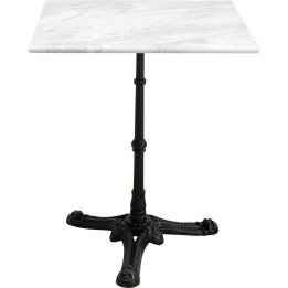 Table à manger en marbre blanc et acier noir - Bistrot - Kare Design