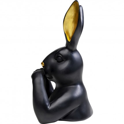 Decoratie buste konijn zwart 31cm Kare Design
