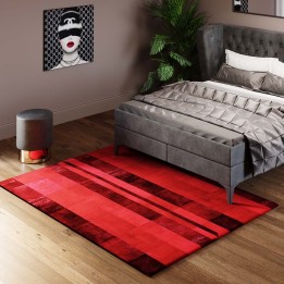 Rood leren vloerkleed - Devil - Kare Design