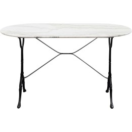White marble and black steel dining table - Bistrot - Kare Design