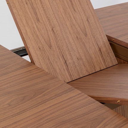 Uitschuifbare eettafel Benvenuto rechthoek walnoot Kare Design