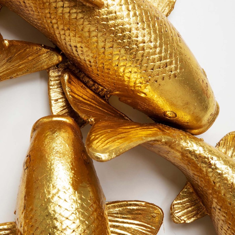 Wall decoration with golden koi circle - Kare Design