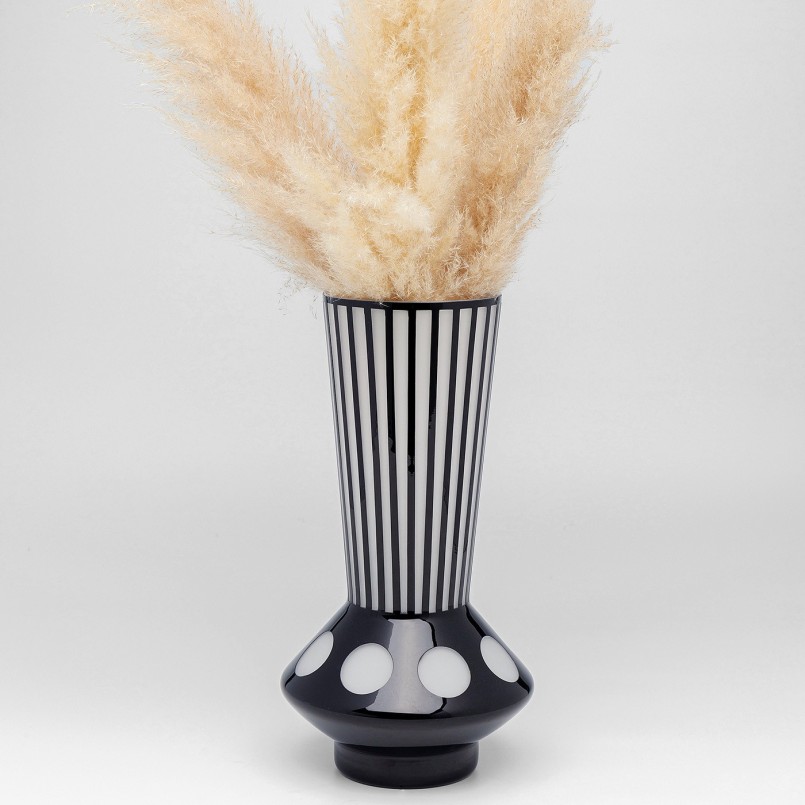 Black and white striped vase - Brillar - Kare Design