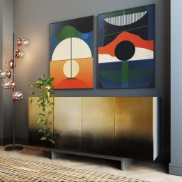 Zwarte en gouden buffetkast - Prezioso - Kare Design