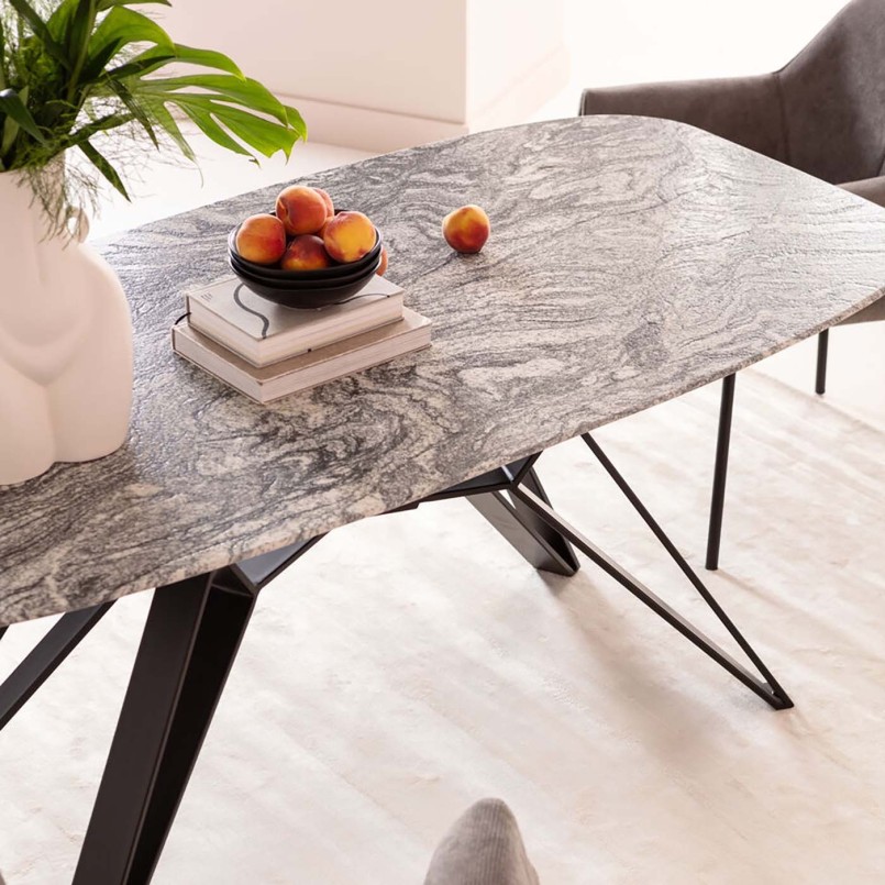 Grijs en wit granieten eettafel - Okinawa - Kare Design