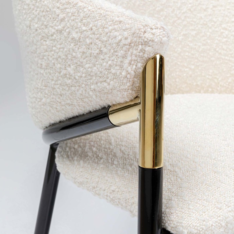 Chaise avec accoudoirs rétro crème - Boulevard - Kare Design