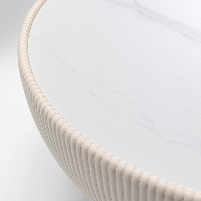 Table basse ronde effet marbre blanc - Vegas - Kare Design