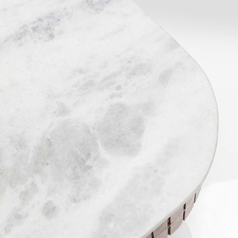 Salontafel van massief mango en wit marmer - Grace - Kare Design