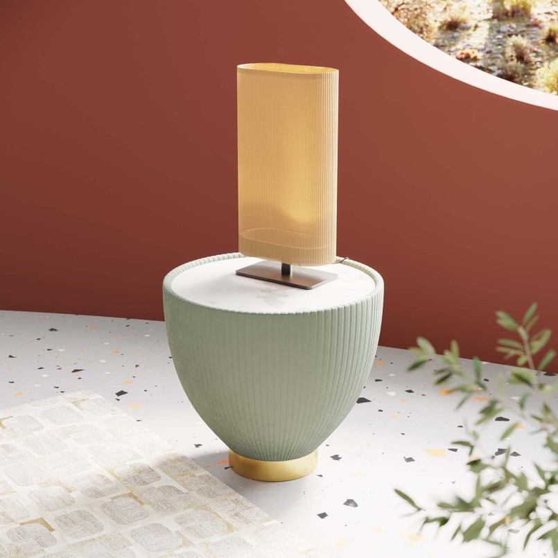 Table d'appoint en céramique et simili vert - Endless - Kare Design
