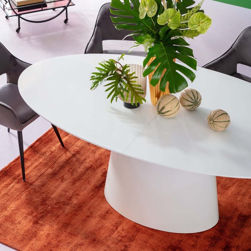 Contemporary white extensible table - Benvenuto - Kare Design