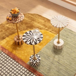 Round white and gold side table - Domero Cirque - Kare Design