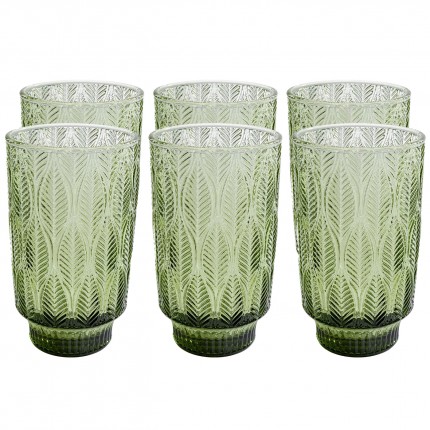 Water Glass Fogli green (6/set) Kare Design