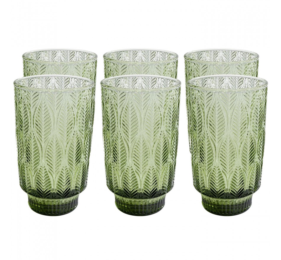 Water Glass Fogli green (6/set) Kare Design