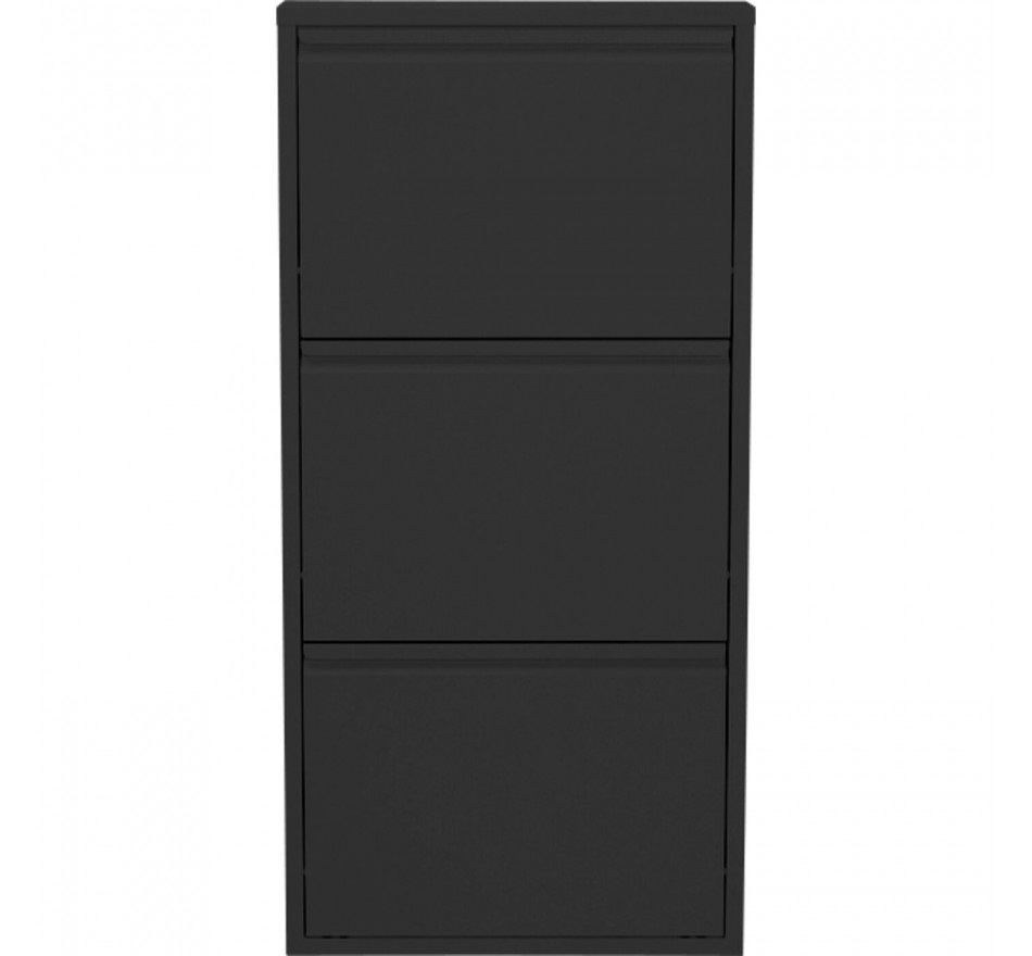 Schoenenkast Caruso 3 laden zwart Kare Design