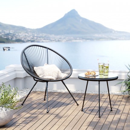 Tuin Bijzettafel Acapulco Mono zwart Kare Design