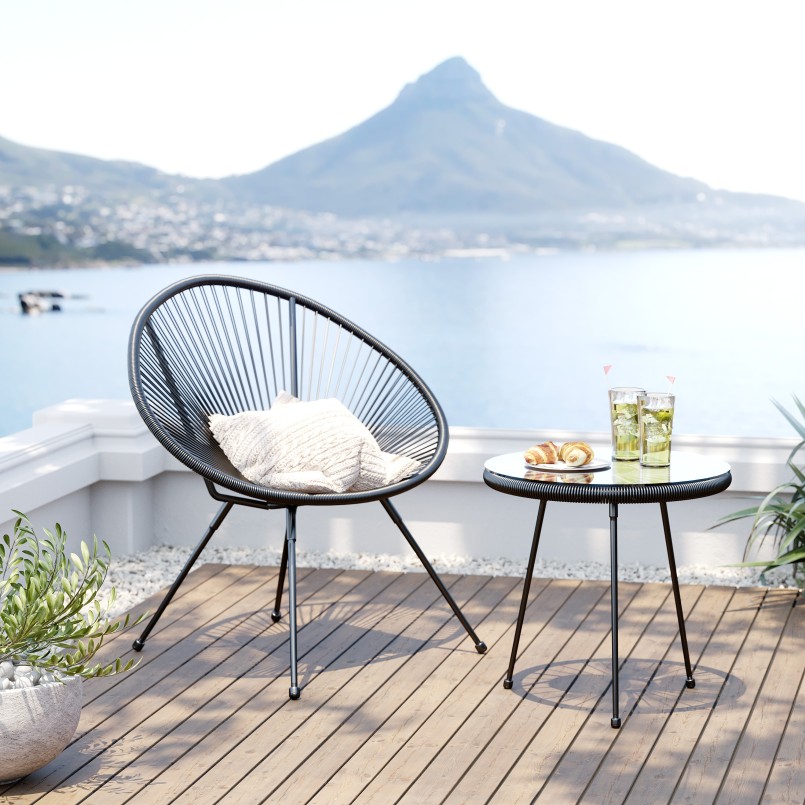 Contemporary black table - Acapulco - Kare Design
