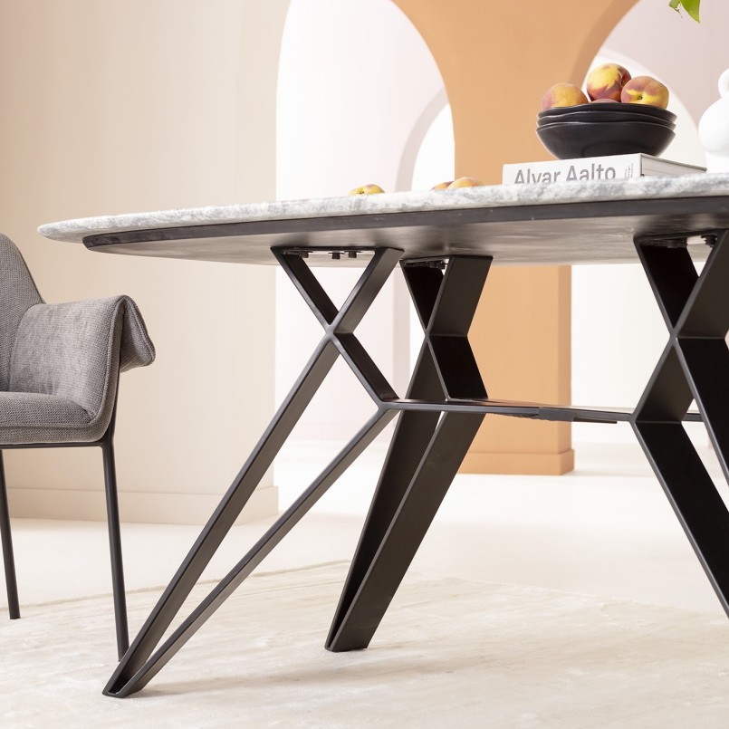 Grijs en wit granieten eettafel - Okinawa - Kare Design