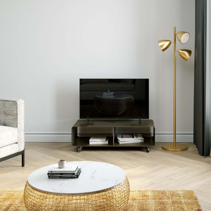Bronze steel TV cabinet - Lounge - Kare Design