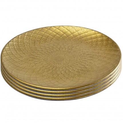 Plate Diva gold Ø20cm (4/set) Kare Design