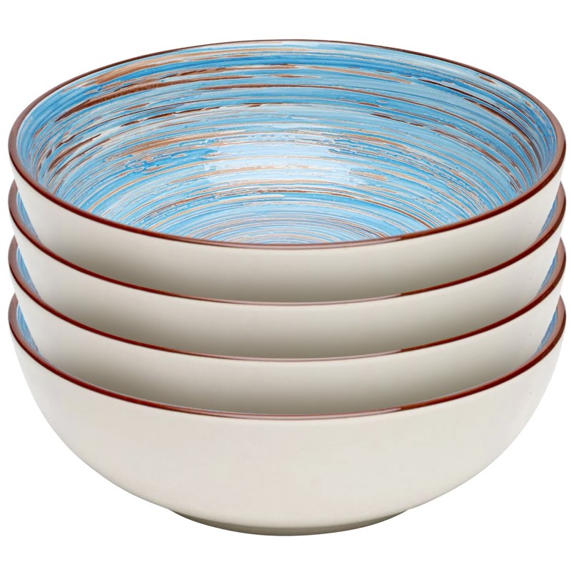 Schalen van blauw steengoed - Swirl - Kare Design