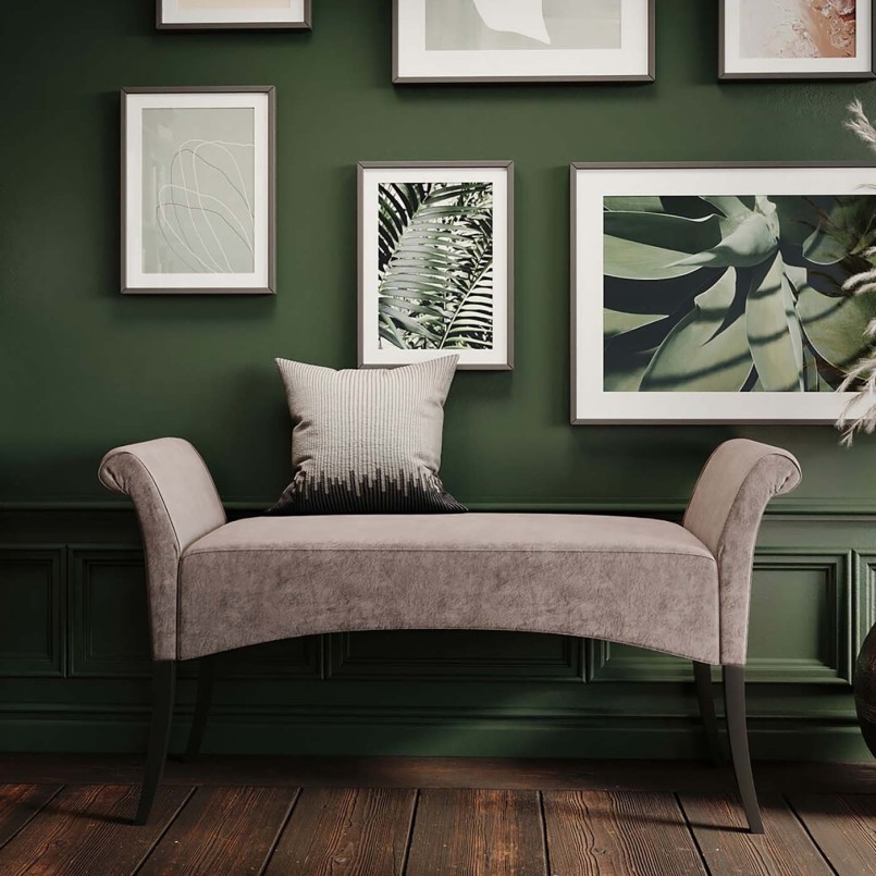 Bohemian grey velvet bench - Motley- Kare Design