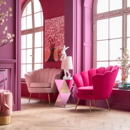 Fuchsia pink retro armchair - Water Lily - Kare Design