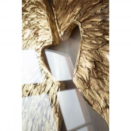 Wall Decoration Wings Gold White 120x120cm Kare Design