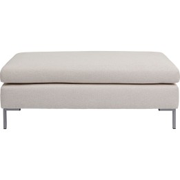 Pouf repose-pieds en tissu crème - Gianna - Kare Design